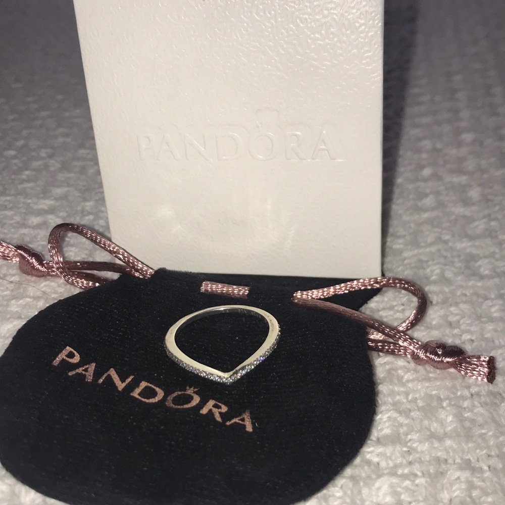 Pandora Sparkling Wishbone Ring